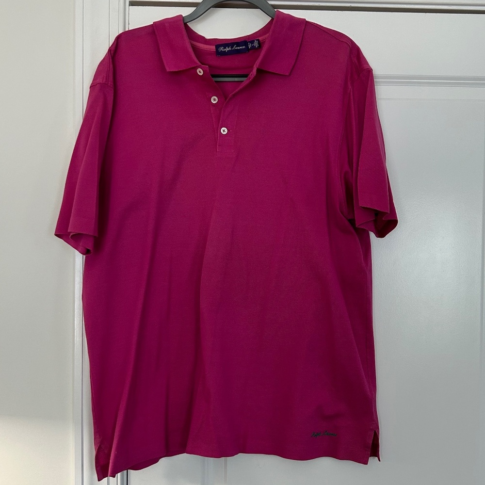 Ralph Lauren Purple Label Men's Short Sleeve Polo Top/Rose Pink